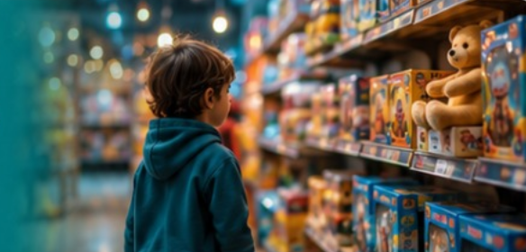 Child in toy store